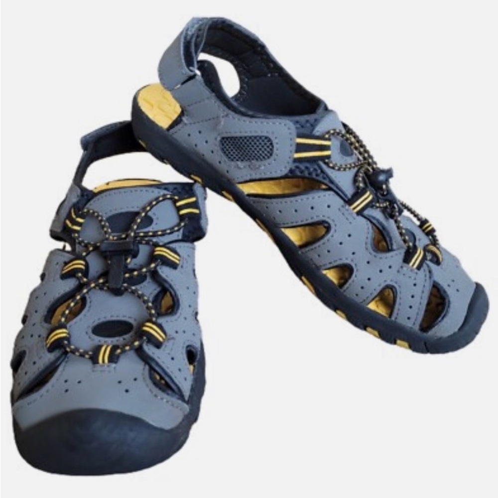 Kids Khombu Gray and Yellow Waterproof Sandals